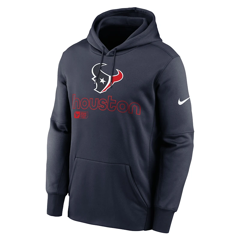 Sweat à capuche Nike bleu marine Houston Texans Performance pour homme