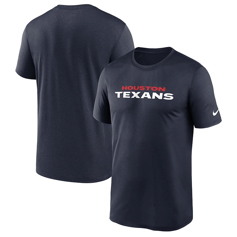 T-shirt Nike Dri-FIT bleu marine pour homme, Houston Texans Primetime Legend.