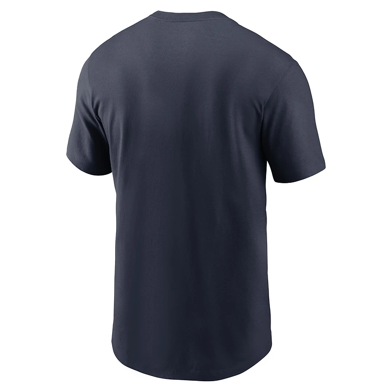 T-shirt essentiel Nike bleu marine Houston Texans Primetime Wordmark pour homme