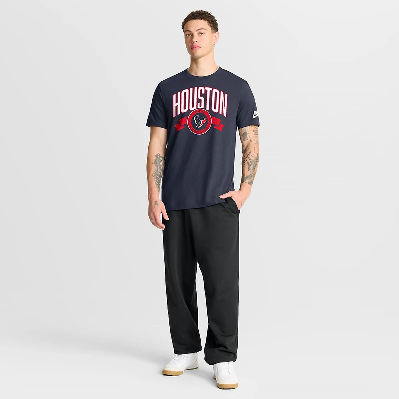 Men's Nike Navy Houston Texans Rewind Front and Back Hit Essential T-Shirt