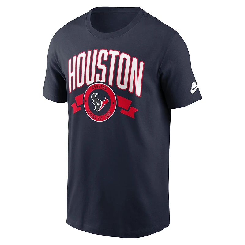 Men's Nike Navy Houston Texans Rewind Front and Back Hit Essential T-Shirt