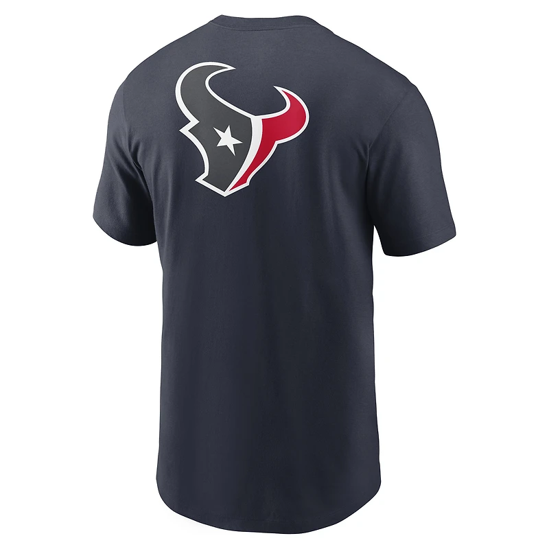 T-shirt Nike bleu marine Houston Texans Rewind pour homme, coupe classique, manches longues et col rond