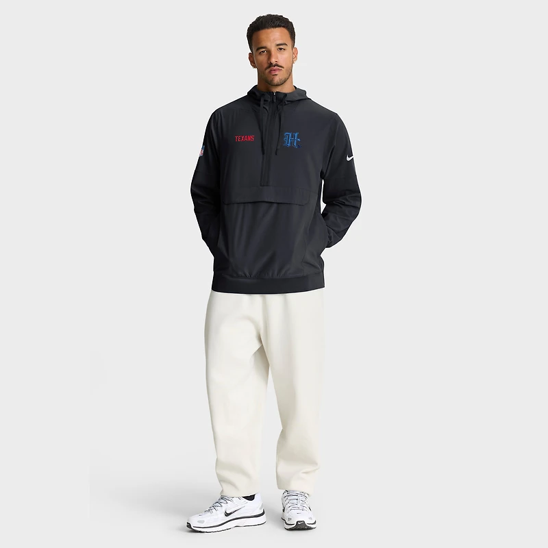 Men's Nike Navy Houston Texans Sideline Alt Pack Anorak Half-Zip Hoodie Jacket