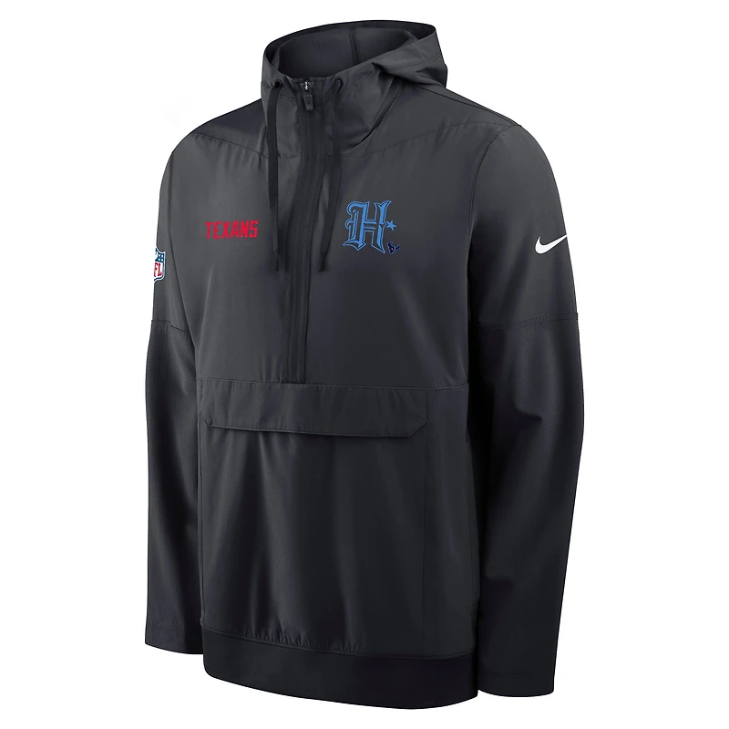 Men's Nike Navy Houston Texans Sideline Alt Pack Anorak Half-Zip Hoodie Jacket