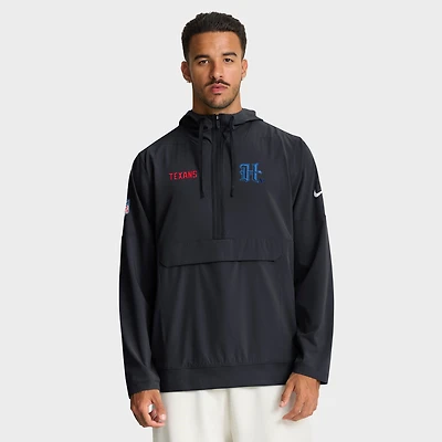 Men's Nike Navy Houston Texans Sideline Alt Pack Anorak Half-Zip Hoodie Jacket