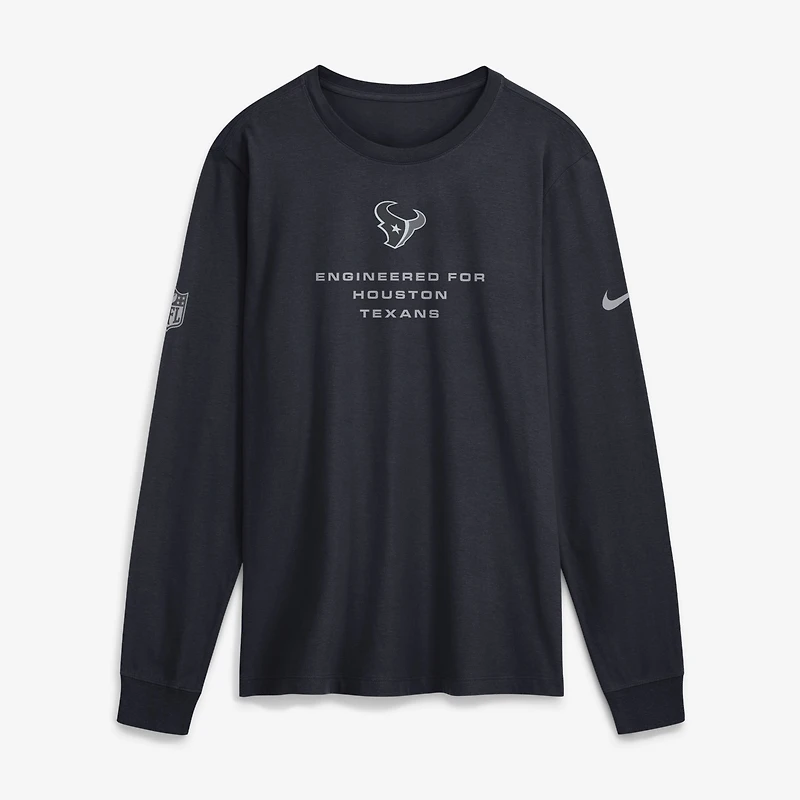 Men's Nike Navy Houston Texans Sideline Bold Arch Star Dri-FIT Long Sleeve T-Shirt