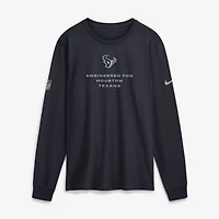 Men's Nike Navy Houston Texans Sideline Bold Arch Star Dri-FIT Long Sleeve T-Shirt