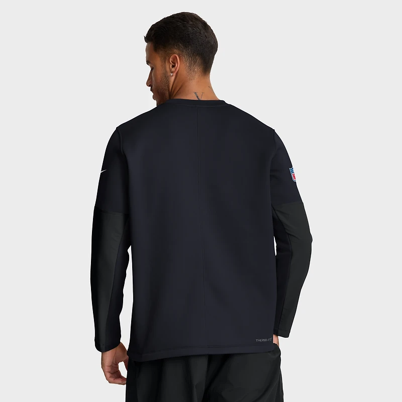 T-shirt Nike Therma-FIT à manches longues bleu marine Houston Texans pour homme