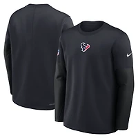 T-shirt Nike Therma-FIT à manches longues bleu marine Houston Texans pour homme