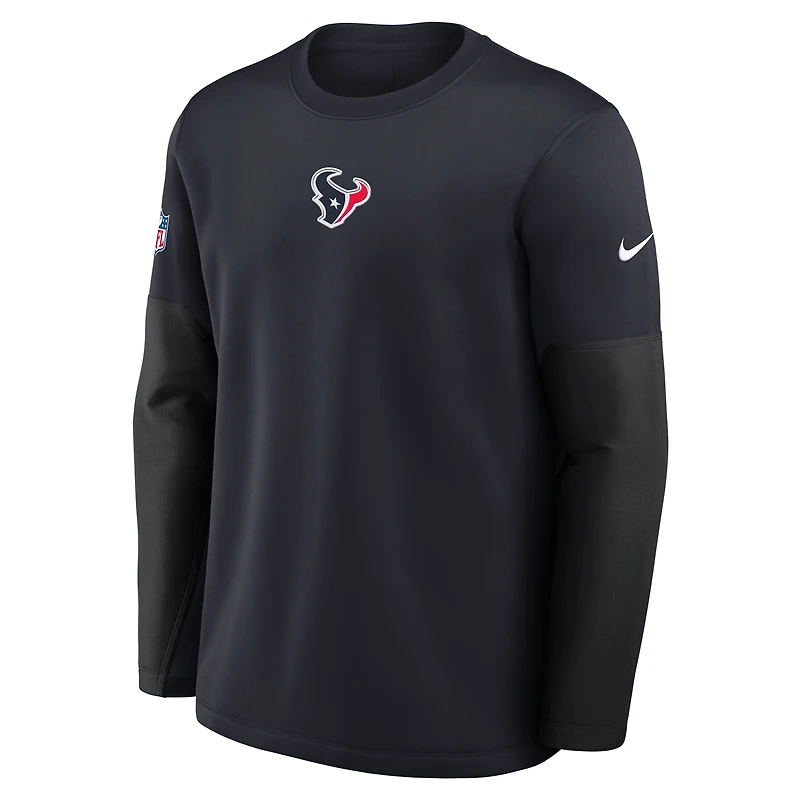 T-shirt Nike Therma-FIT à manches longues bleu marine Houston Texans pour homme
