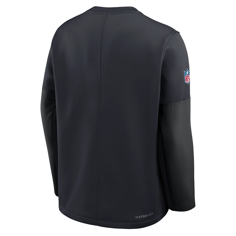 T-shirt Nike Therma-FIT à manches longues bleu marine Houston Texans pour homme