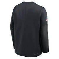 T-shirt Nike Therma-FIT à manches longues bleu marine Houston Texans pour homme