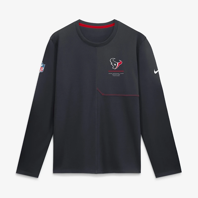 Men's Nike  Navy Houston Texans Sideline Coaches UV Dri-FIT Long Sleeve Shirt