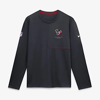 Men's Nike  Navy Houston Texans Sideline Coaches UV Dri-FIT Long Sleeve Shirt