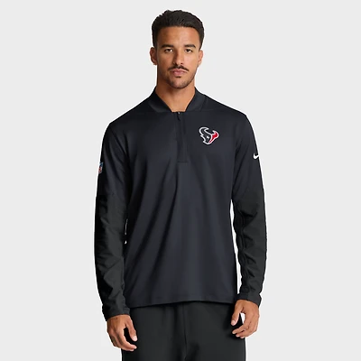 Pull Nike bleu marine Houston Texans Sideline Dri-FIT à demi-zip pour homme