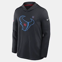 T-shirt à capuche manches longues Nike bleu marine Houston Texans Sideline Dri-FIT pour homme