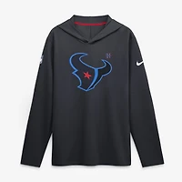 Men's Nike Navy Houston Texans Sideline Dri-FIT Long Sleeve Hooded T-Shirt