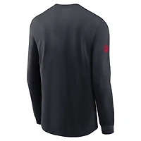 T-shirt Nike bleu marine Houston Texans Sideline Dri-FIT à manches longues pour homme