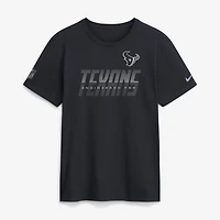 T-shirt Nike Dri-FIT bleu marine pour homme, Houston Texans, en tenue de match.