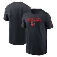 T-shirt Nike Dri-FIT bleu marine pour homme, Houston Texans, en tenue de match.