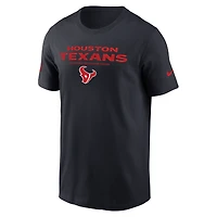 T-shirt Nike Dri-FIT bleu marine pour homme, Houston Texans, en tenue de match.