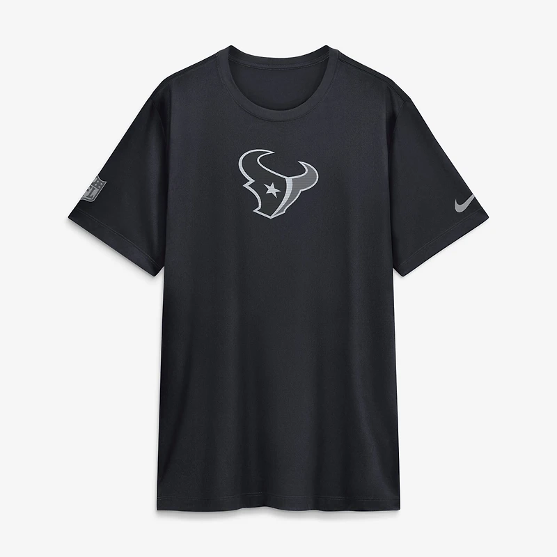 T-shirt Nike Dri-FIT Legend bleu marine pour homme, Houston Texans, en soutien à l'équipe.