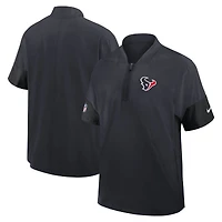 Men's Nike Navy Houston Texans Sideline Short Sleeve Quarter-Zip Dri-FIT Coach Jacket
