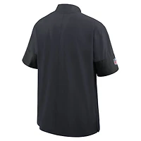 Veste d'entraîneur Nike Dri-FIT à manches courtes et fermeture éclair quart de pouce, bleu marine, Houston Texans, pour homme