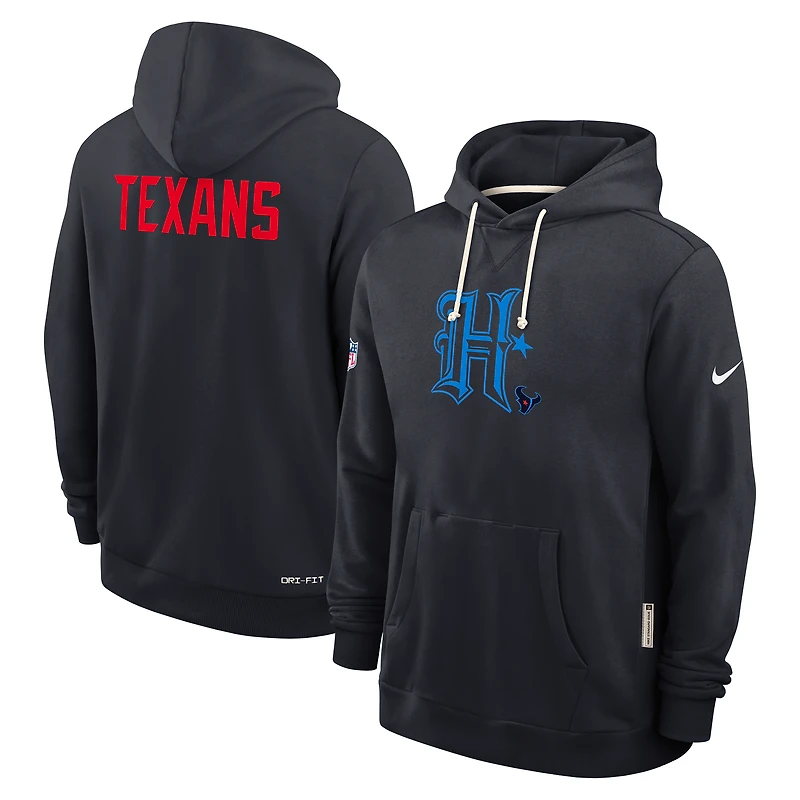 Sweat à capuche Nike bleu marine Houston Texans Sideline Standard Issue Alt 2 Dri-FIT pour homme