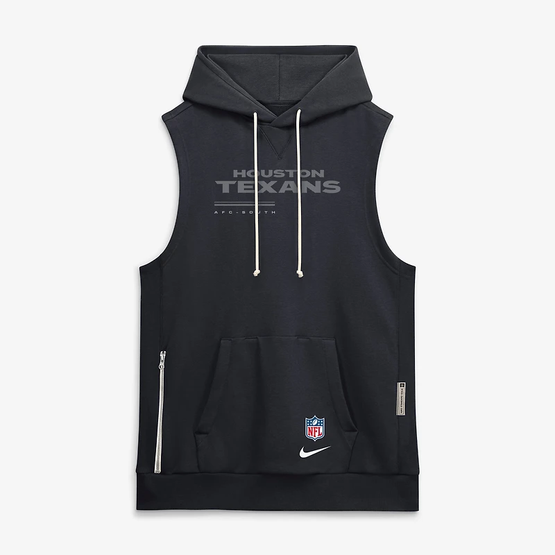 Sweat à capuche sans manches Nike Dri-FIT bleu marine Houston Texans Sideline Standard Issue pour homme
