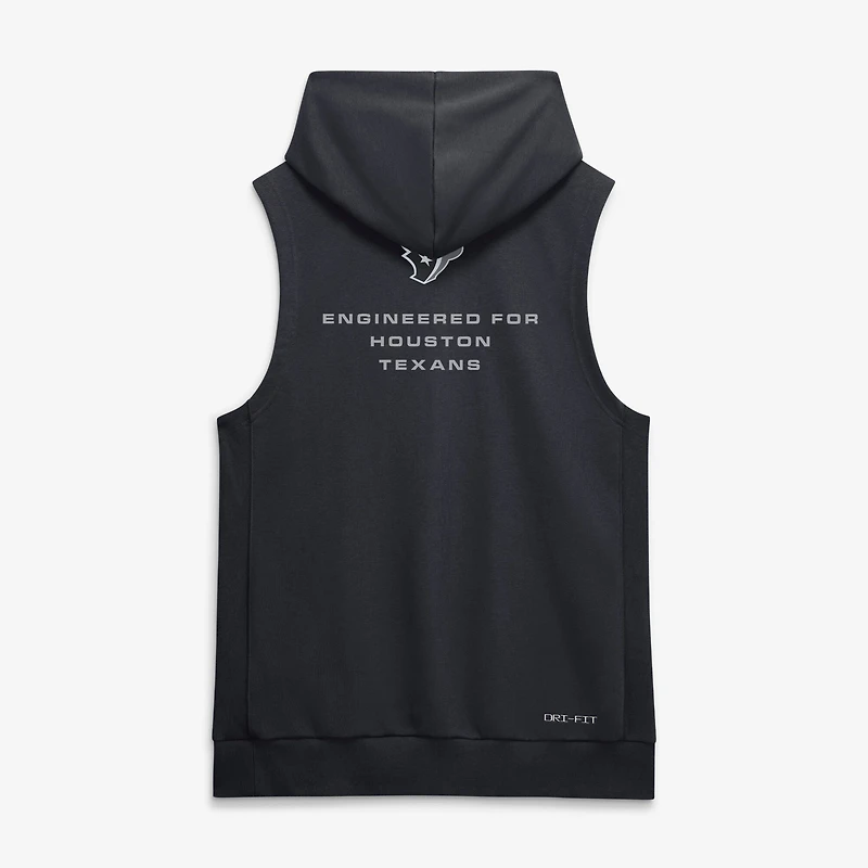 Men's Nike Navy Houston Texans Sideline Standard Issue Dri-FIT Sleeveless Hoodie