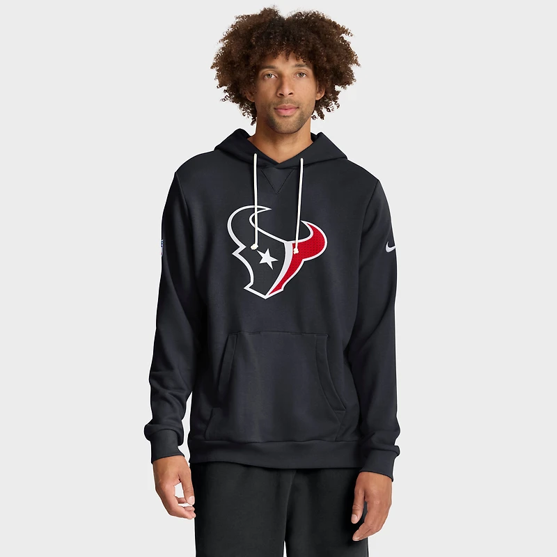 Sweat à capuche Nike bleu marine Houston Texans Sideline Standard Issue Initial Home Dri-FIT pour homme