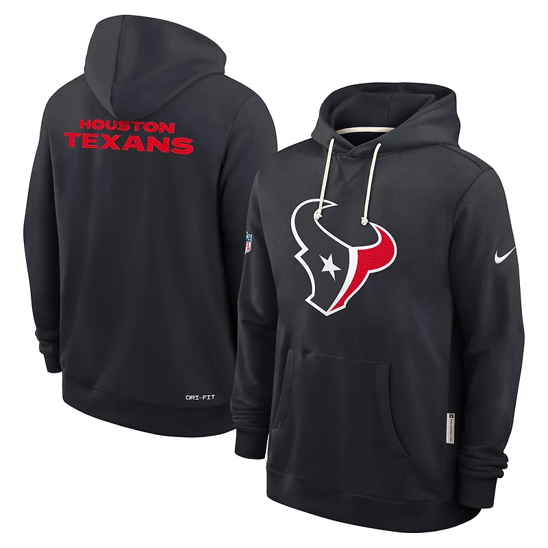 Sweat à capuche Nike bleu marine Houston Texans Sideline Standard Issue Initial Home Dri-FIT pour homme