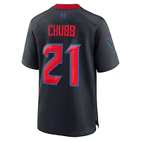 Maillot Nike Nick Chubb bleu marine pour homme, 2e match alternatif des Houston Texans