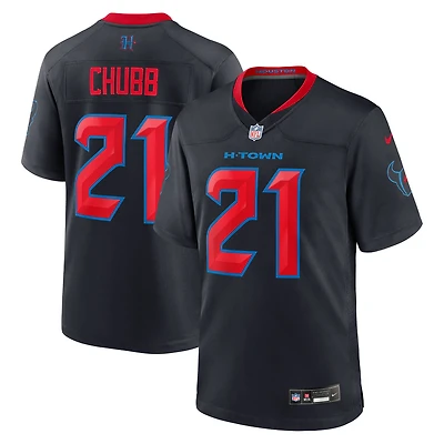 Maillot Nike Nick Chubb bleu marine pour homme, 2e match alternatif des Houston Texans