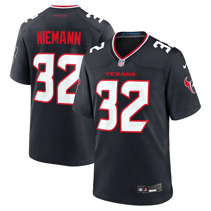 Men's Nike Nick Niemann  Navy Houston Texans Team Game Jersey