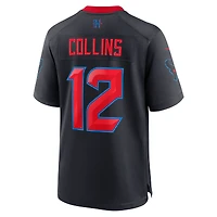 Maillot Nike Nico Collins bleu marine pour homme, deuxième match alternatif des Houston Texans