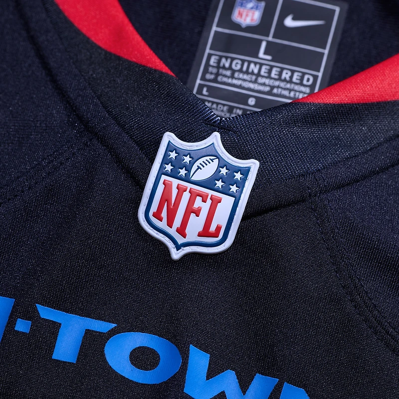 Maillot Nike Nico Collins bleu marine pour homme, deuxième match alternatif des Houston Texans