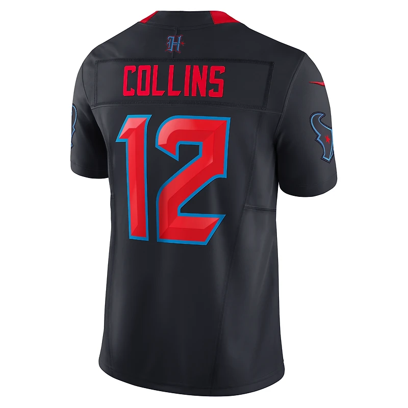 Maillot Nike Nico Collins bleu marine pour homme des Houston Texans Alternate 2 Vapor F.U.S.E. Limited