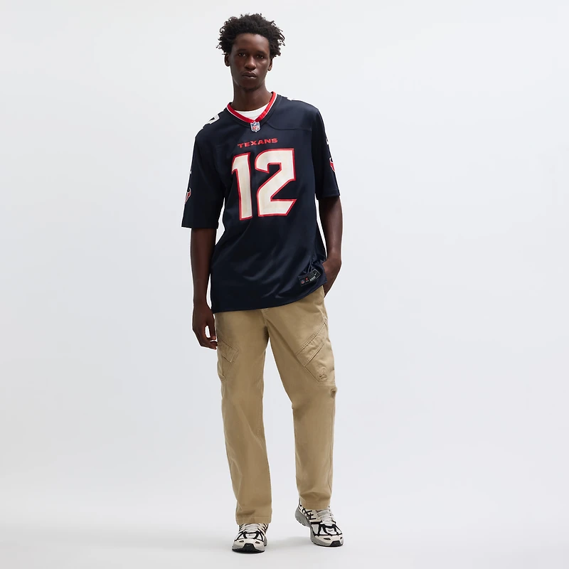 Maillot de match Nike Nico Collins des Houston Texans pour homme, bleu marine