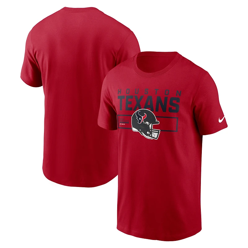 T-shirt Nike rouge pour homme avec logo Primetime Helmet des Houston Texans