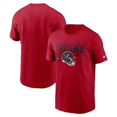 T-shirt Nike rouge pour homme avec logo Primetime Helmet des Houston Texans