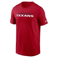 Men's Nike Red Houston Texans Primetime Wordmark Essential T-Shirt