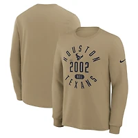 Men's Nike Tan Houston Texans Blitz Package Rewind Slub Dri-FIT Long Sleeve T-Shirt
