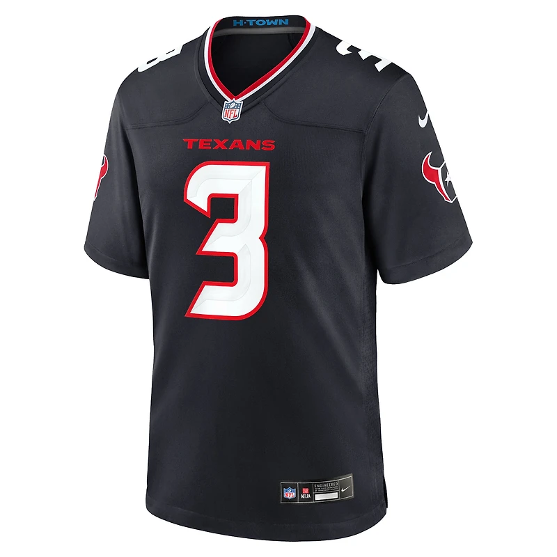 Maillot de match Nike Tank Dell pour hommes, bleu marine, Houston Texans