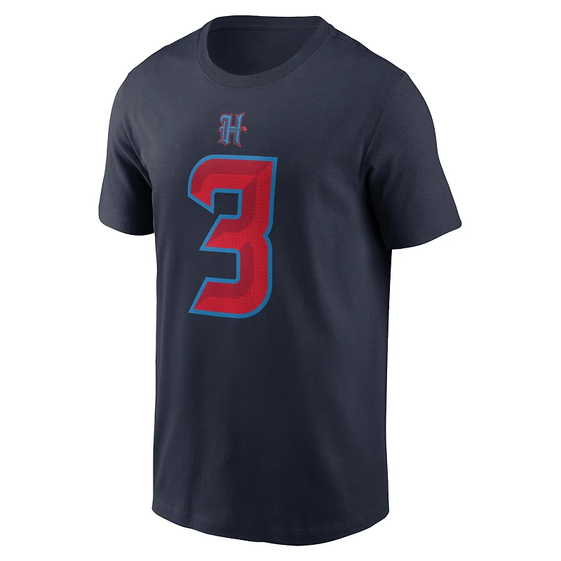 T-shirt Nike Tank Dell pour hommes, bleu marine, nom et numéro des Houston Texans