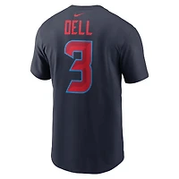 T-shirt Nike Tank Dell pour hommes, bleu marine, nom et numéro des Houston Texans