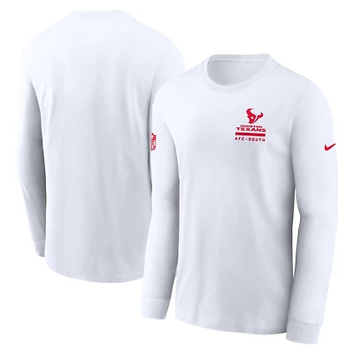 Men's Nike White Houston Texans Sideline Dri-FIT Long Sleeve T-Shirt