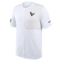 T-shirt d'entraîneur Nike blanc Houston Texans Sideline UV Dri-Fit pour homme