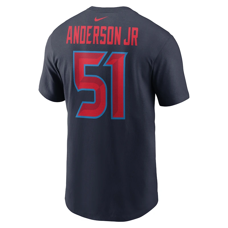 T-shirt Nike Will Anderson Jr. pour hommes, bleu marine, nom et numéro des Houston Texans